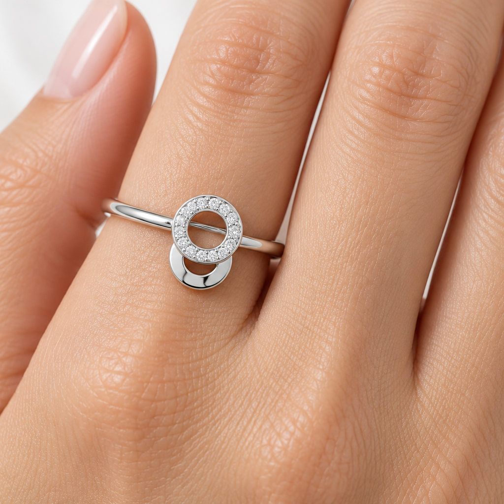 Celestial Circle Silver Ring square model image