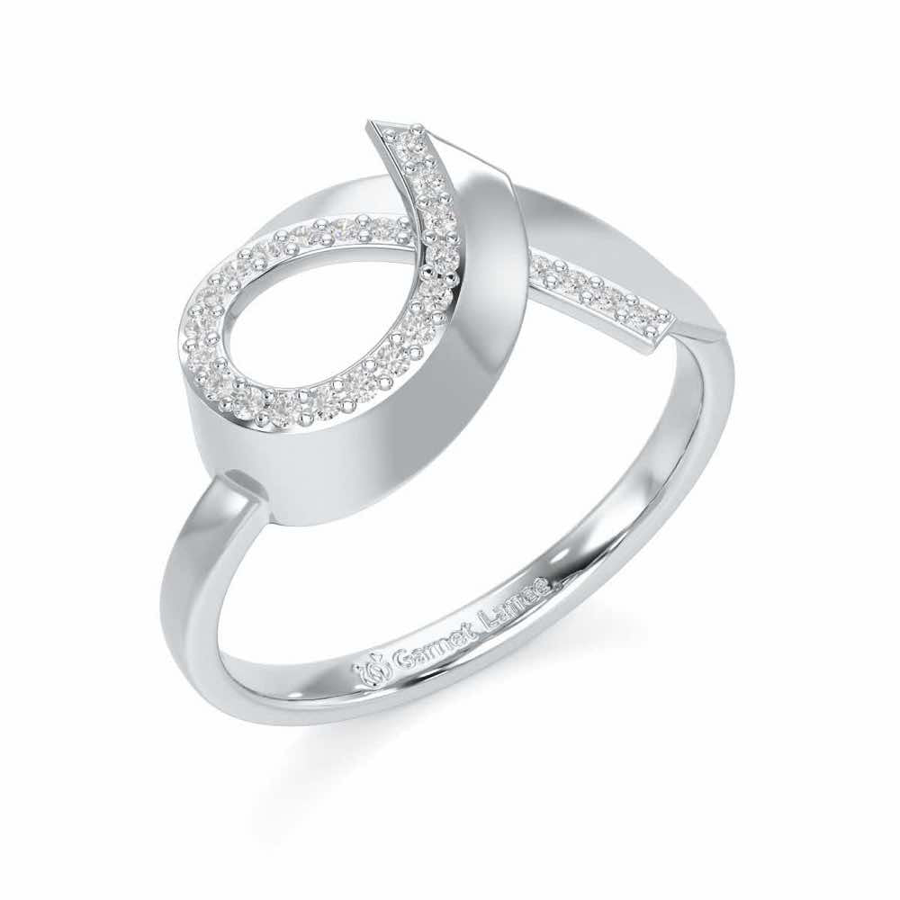 Celestial Glow Silver Ring - White Gold - Image 1