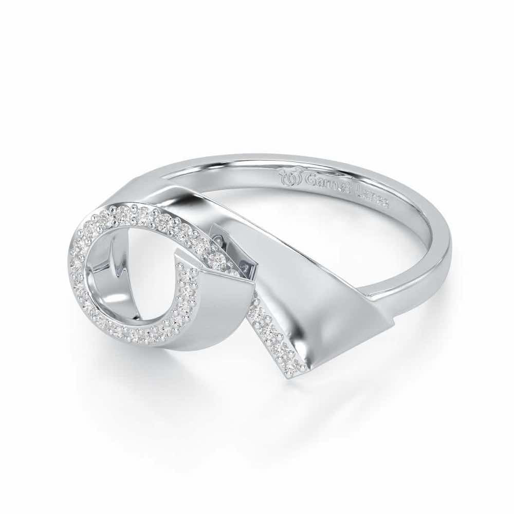 Celestial Glow Silver Ring - White Gold - Image 2