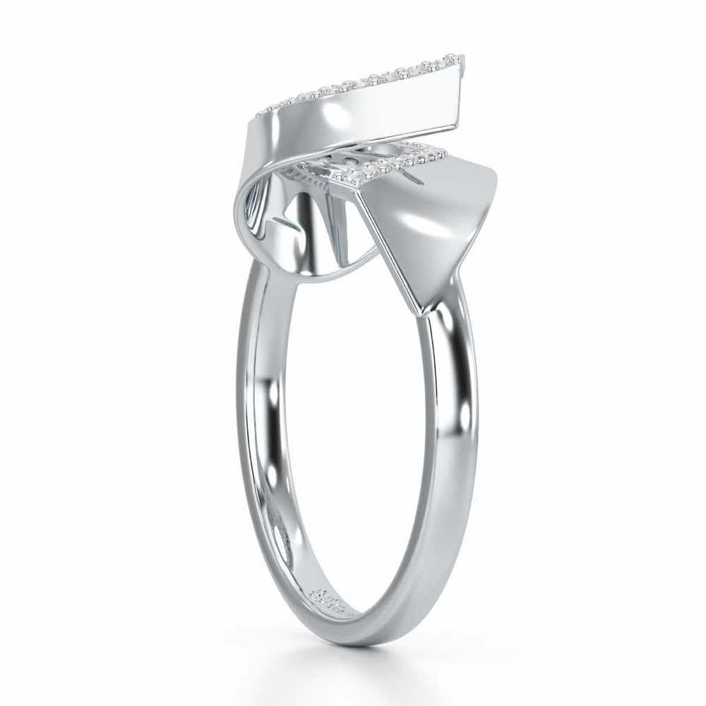 Celestial Glow Silver Ring - White Gold - Image 3