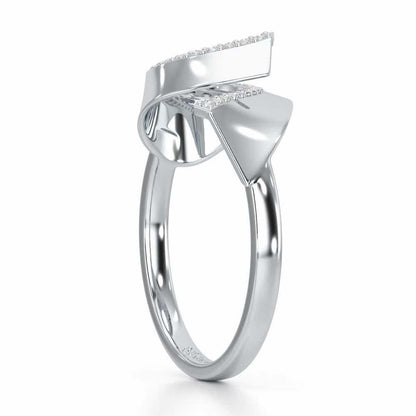 Celestial Glow Silver Ring - White Gold - Image 3