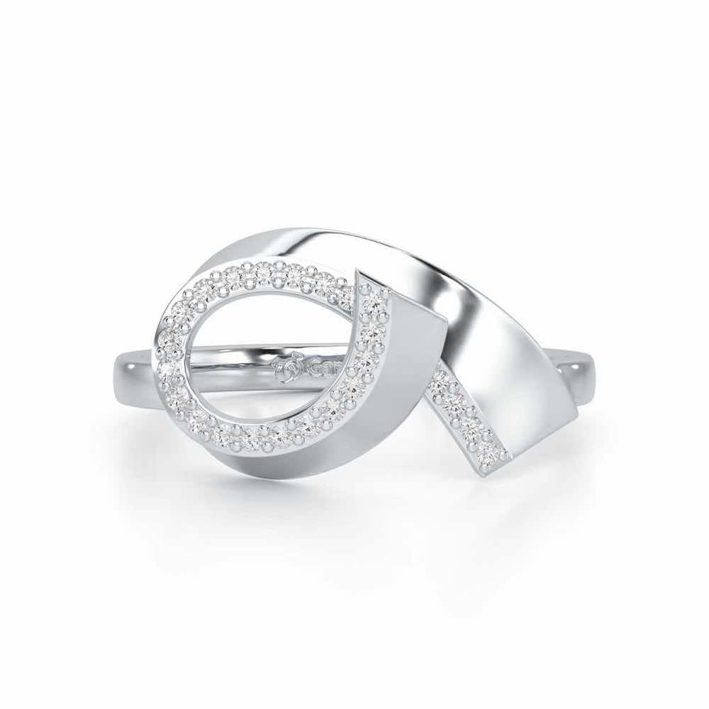Celestial Glow Silver Ring - White Gold - Image 4