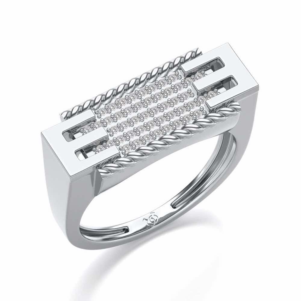Celestial Silver Ring For Men - White Gold - Image 1