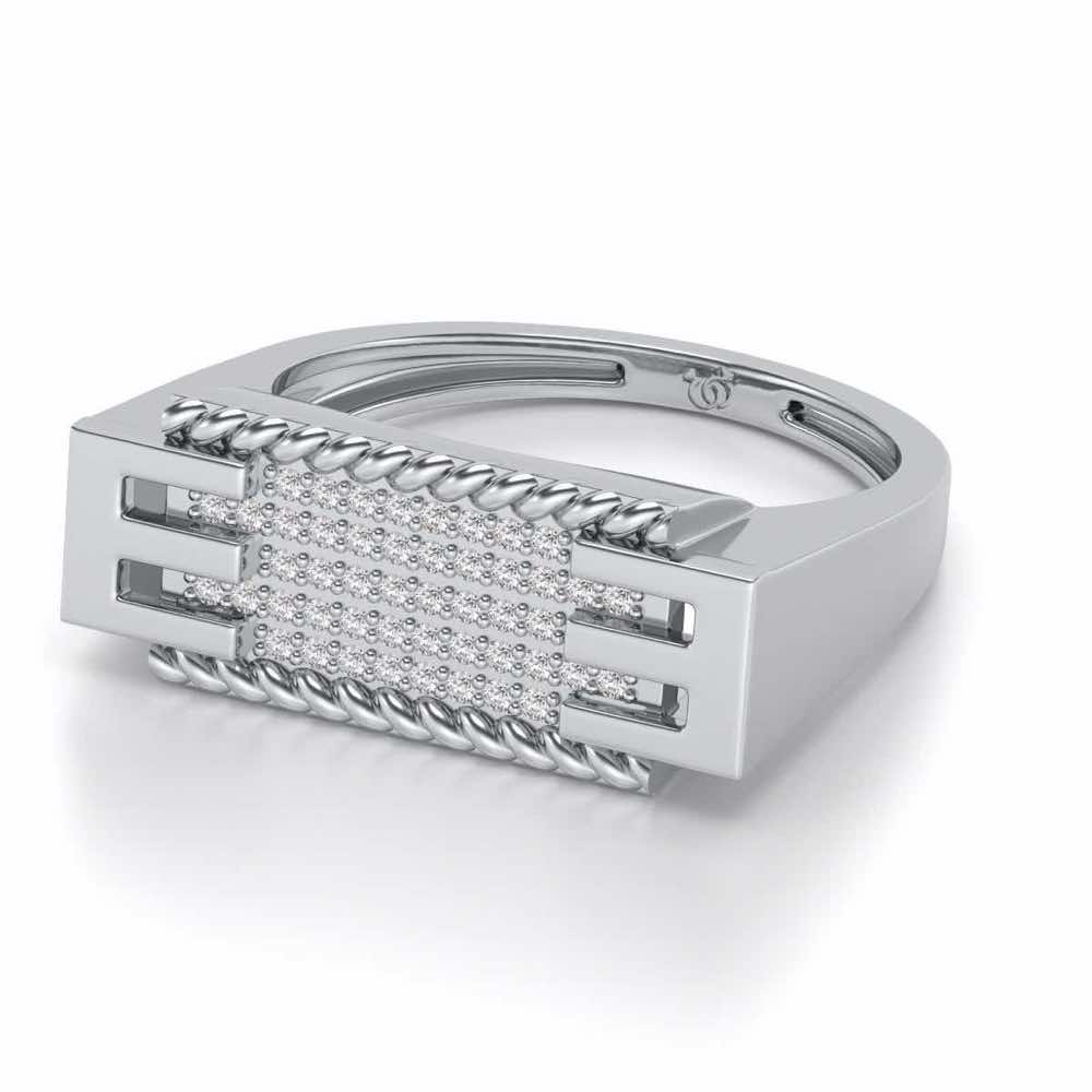 Celestial Silver Ring For Men - White Gold - Image 2