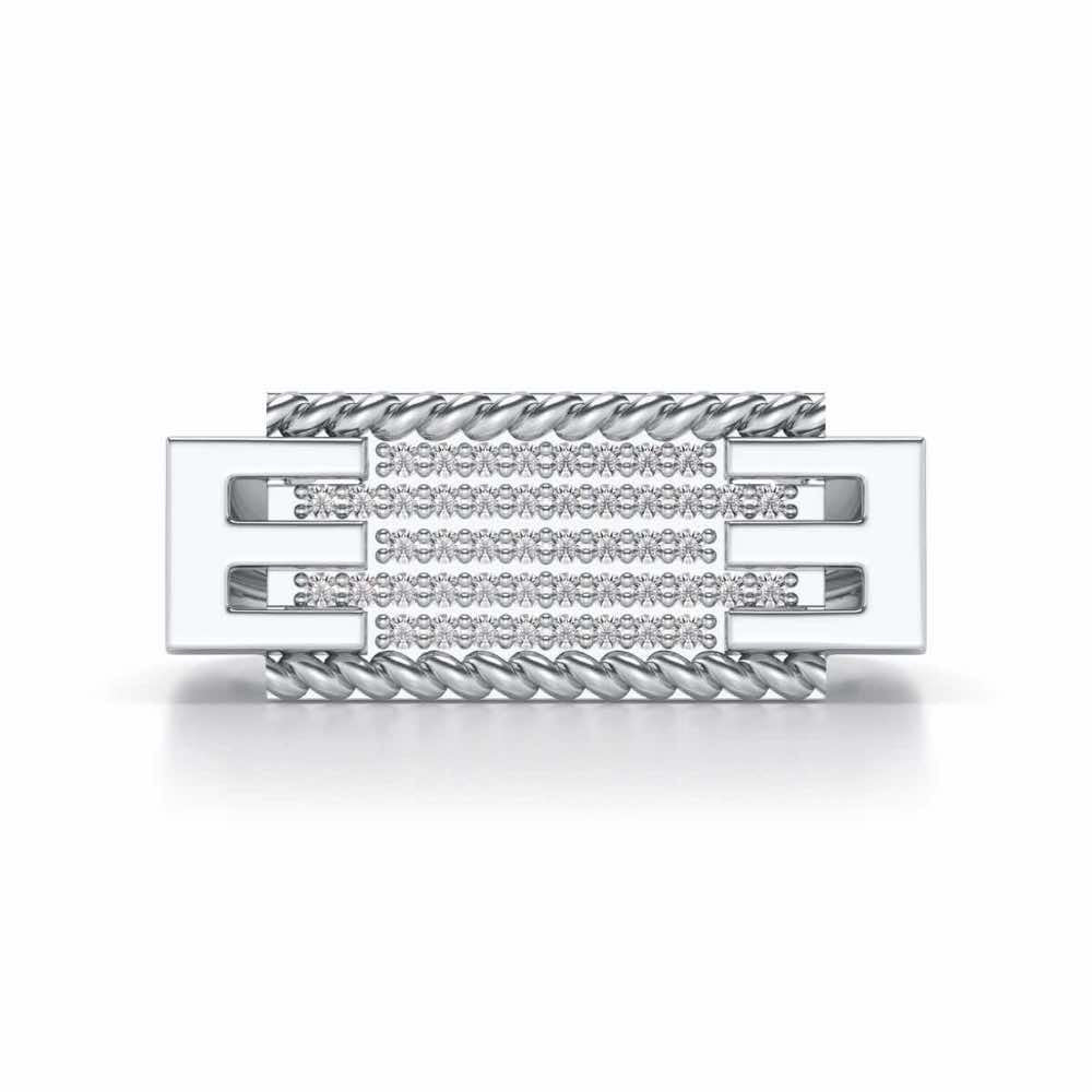 Celestial Silver Ring For Men - White Gold - Image 4