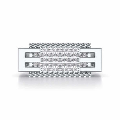 Celestial Silver Ring For Men - White Gold - Image 4