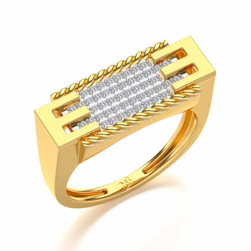 Celestial Silver Ring For Men - Yellow Gold - Image 1