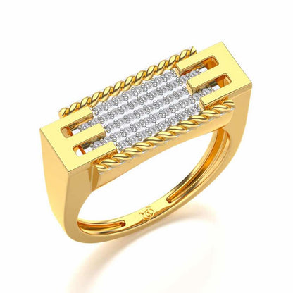 Celestial Silver Ring For Men - Yellow Gold - Image 1