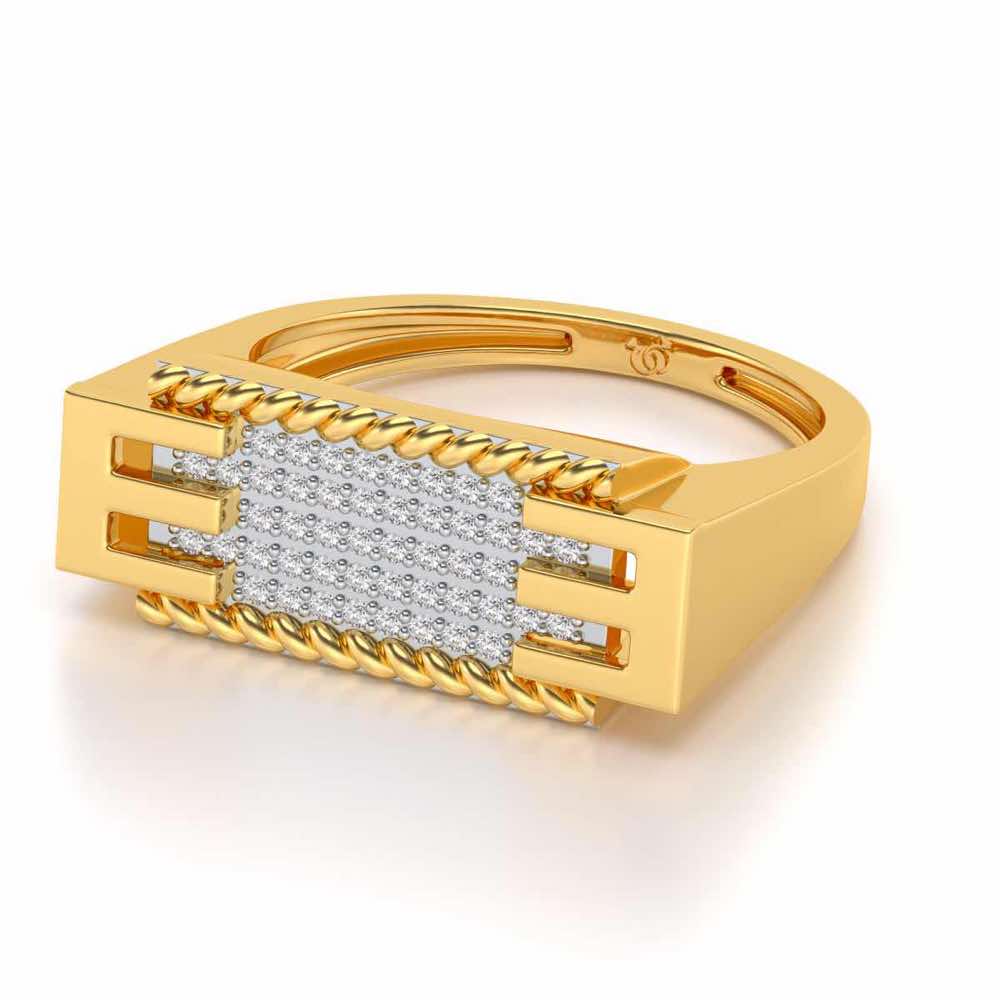 Celestial Silver Ring For Men - Yellow Gold - Image 2