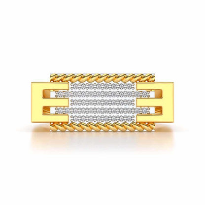 Celestial Silver Ring For Men - Yellow Gold - Image 4