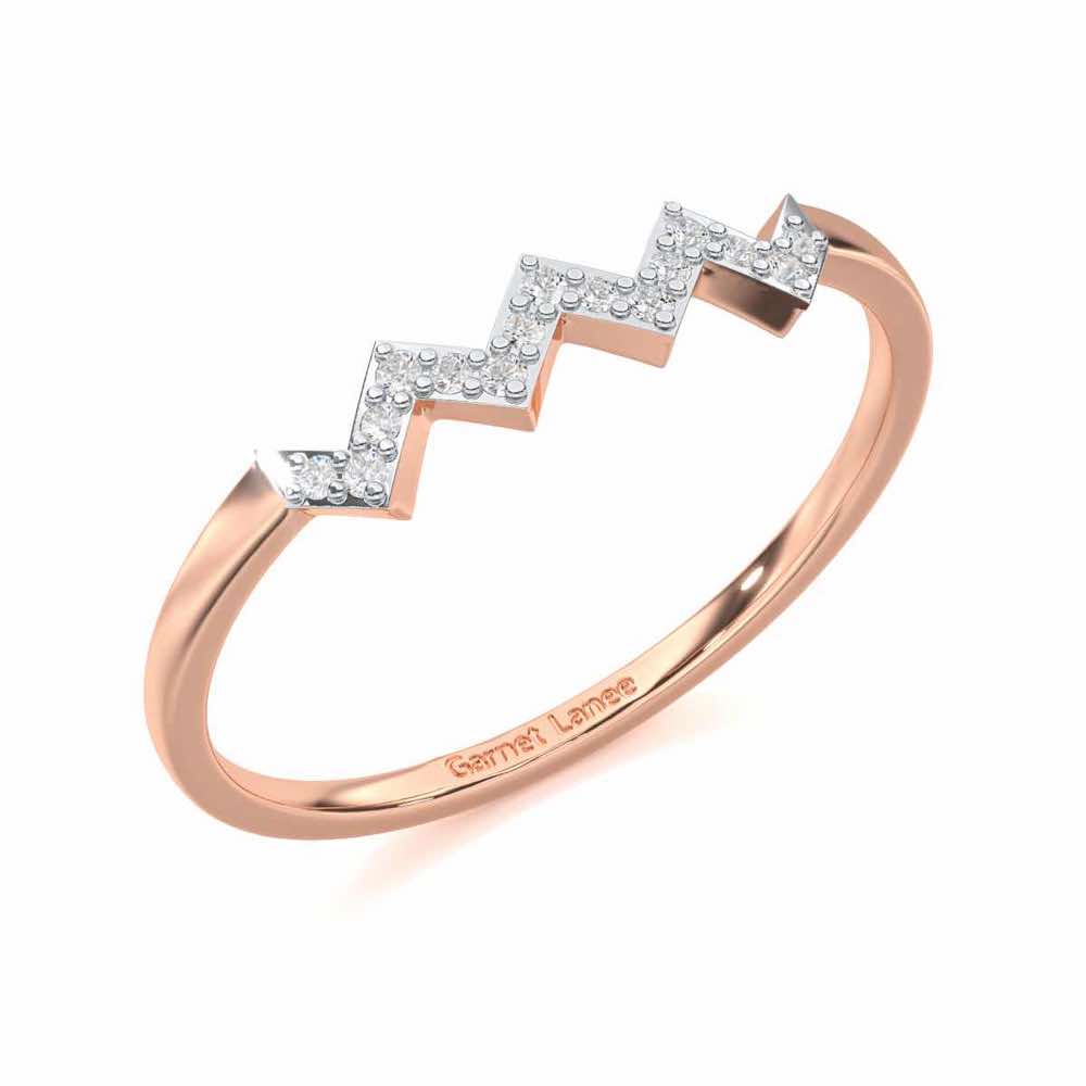 Celestial Serenade Silver Ring - Rose Gold - Image 1