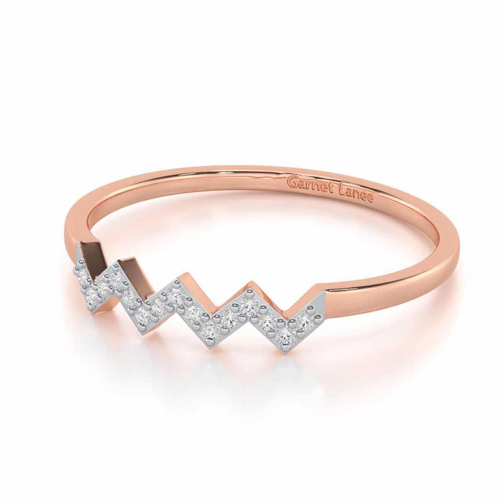 Celestial Serenade Silver Ring - Rose Gold - Image 2