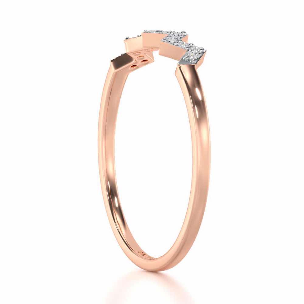 Celestial Serenade Silver Ring - Rose Gold - Image 3