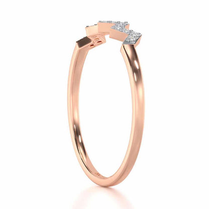 Celestial Serenade Silver Ring - Rose Gold - Image 3