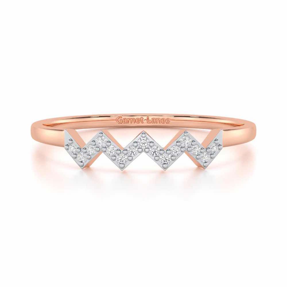 Celestial Serenade Silver Ring - Rose Gold - Image 4