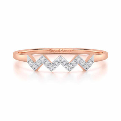 Celestial Serenade Silver Ring - Rose Gold - Image 4
