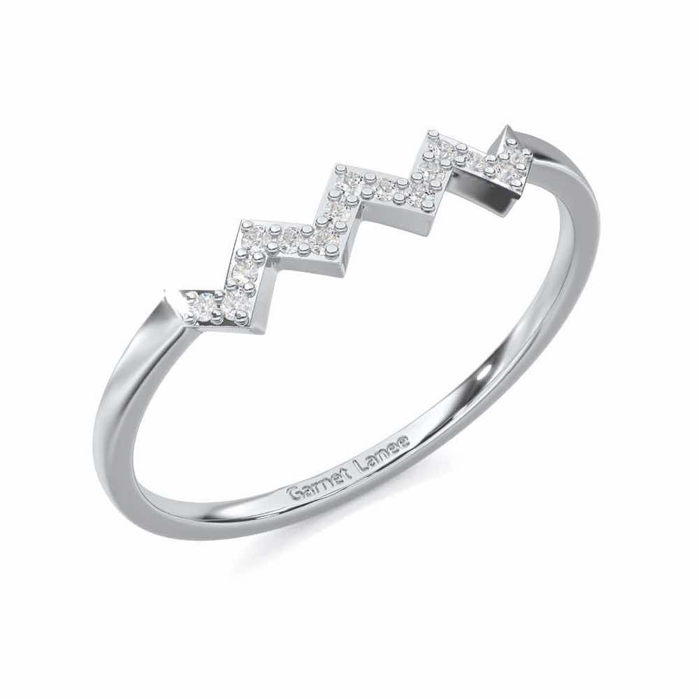 Celestial Serenade Silver Ring - White Gold - Image 1