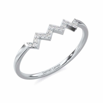 Celestial Serenade Silver Ring - White Gold - Image 1
