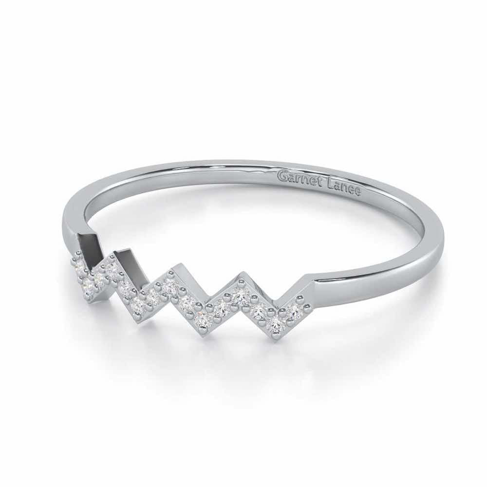 Celestial Serenade Silver Ring - White Gold - Image 2