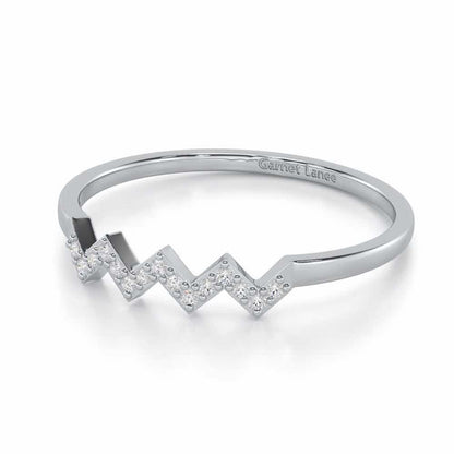 Celestial Serenade Silver Ring - White Gold - Image 2