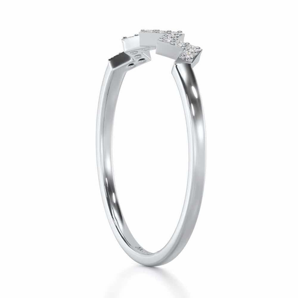Celestial Serenade Silver Ring - White Gold - Image 3