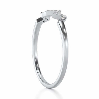 Celestial Serenade Silver Ring - White Gold - Image 3