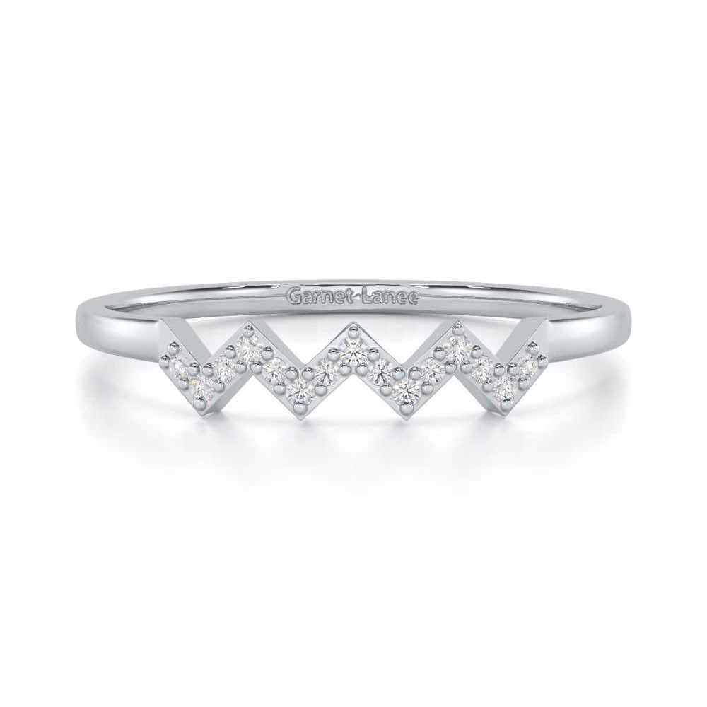 Celestial Serenade Silver Ring - White Gold - Image 4