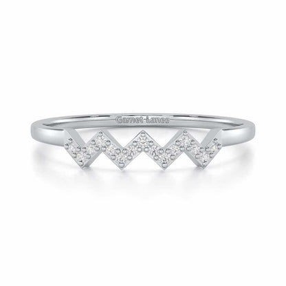 Celestial Serenade Silver Ring - White Gold - Image 4