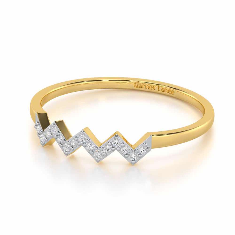 Celestial Serenade Silver Ring - Yellow Gold - Image 2