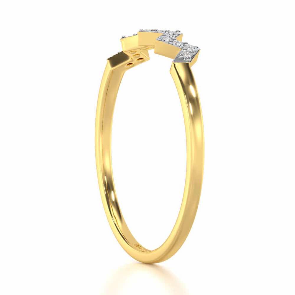Celestial Serenade Silver Ring - Yellow Gold - Image 3