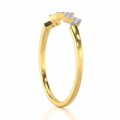 Celestial Serenade Silver Ring - Yellow Gold - Image 3