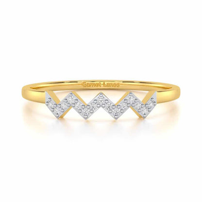 Celestial Serenade Silver Ring - Yellow Gold - Image 4