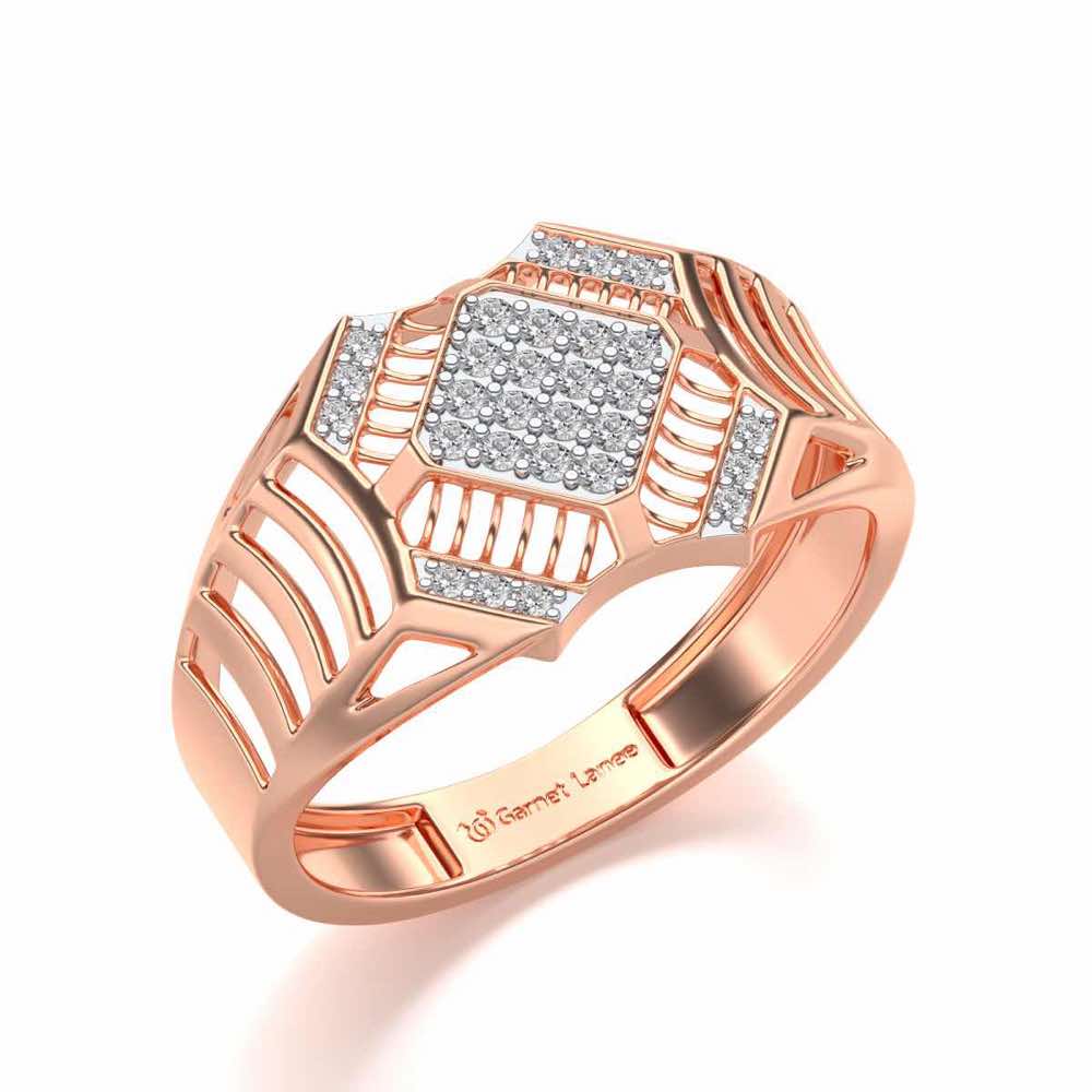 Celestial Shine Silver Ring For Men - Rose Gold - Image 1