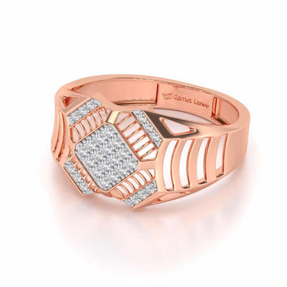 Celestial Shine Silver Ring For Men - Rose Gold - Image 2