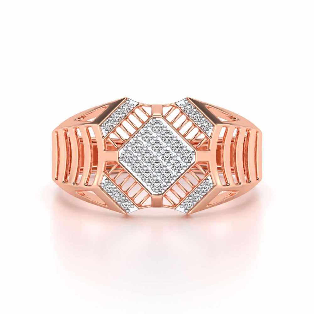 Celestial Shine Silver Ring For Men - Rose Gold - Image 4