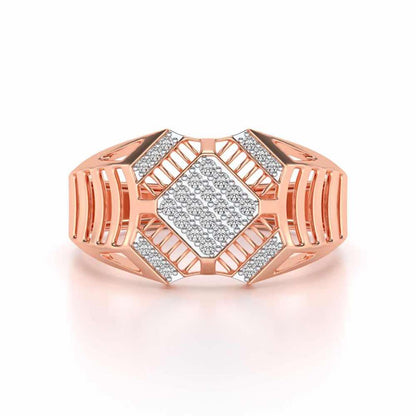 Celestial Shine Silver Ring For Men - Rose Gold - Image 4