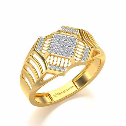 Celestial Shine Silver Ring For Men - Yellow Gold - Image 1