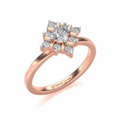 Celestial Solitaire Silver Ring - Rose Gold - Image 1