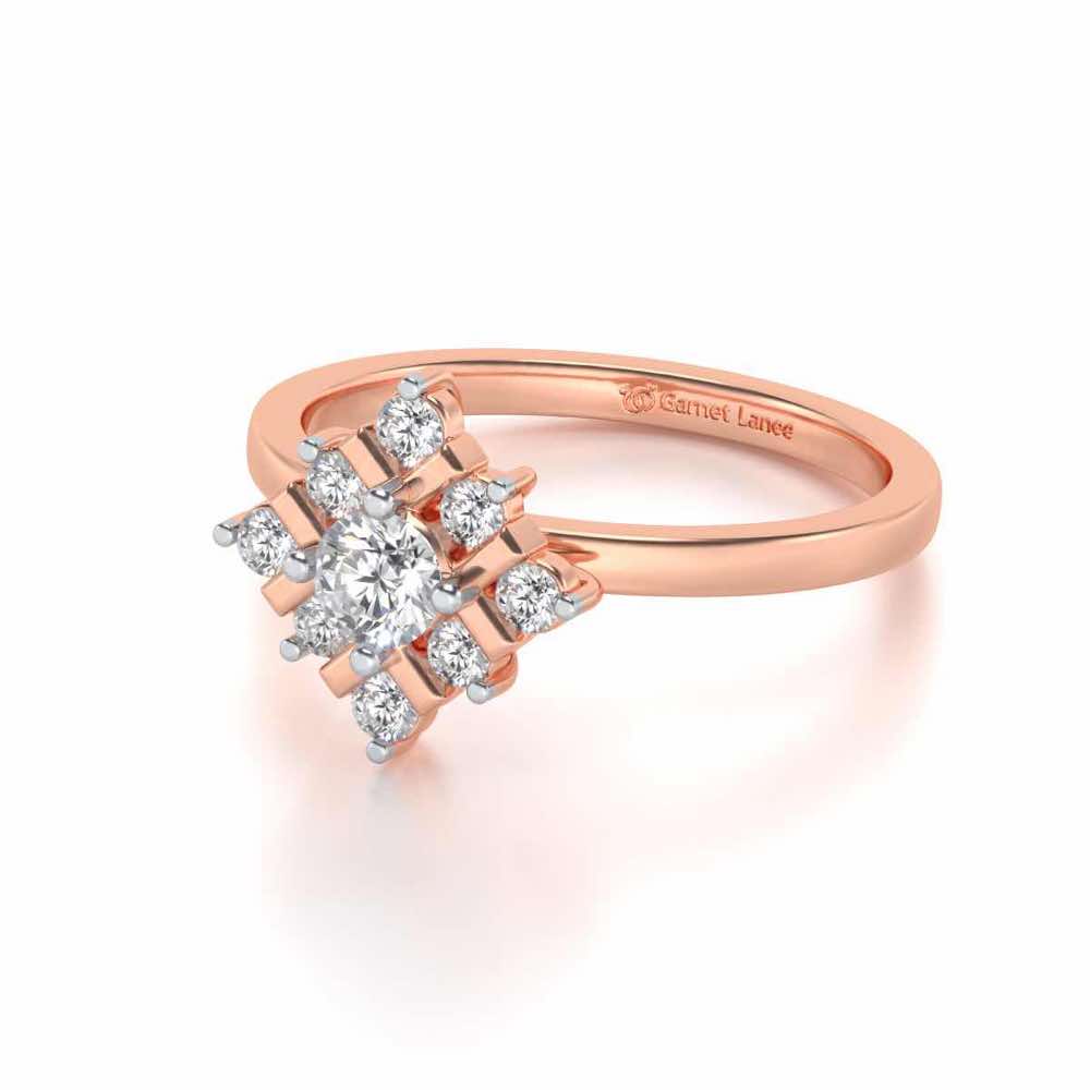 Celestial Solitaire Silver Ring - Rose Gold - Image 2