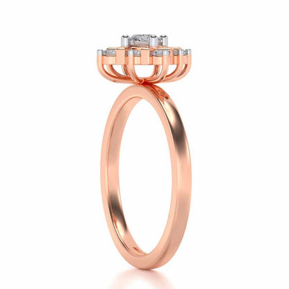 Celestial Solitaire Silver Ring - Rose Gold - Image 3