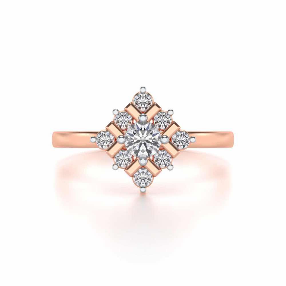 Celestial Solitaire Silver Ring - Rose Gold - Image 4