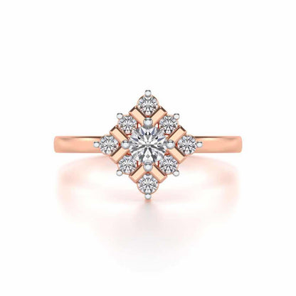 Celestial Solitaire Silver Ring - Rose Gold - Image 4