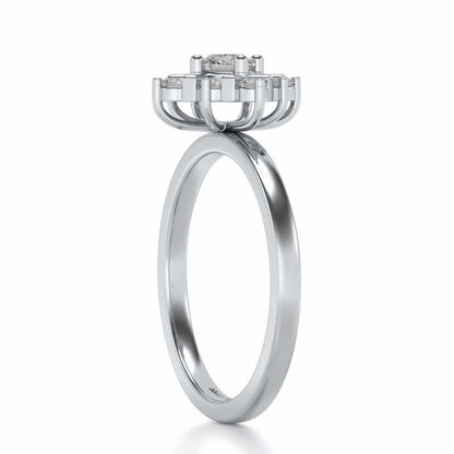 Celestial Solitaire Silver Ring - White Gold - Image 3