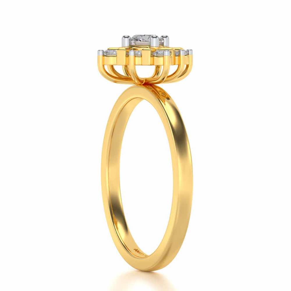 Celestial Solitaire Silver Ring - Yellow Gold - Image 3