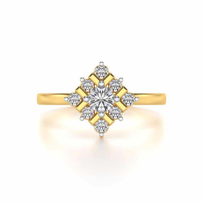 Celestial Solitaire Silver Ring - Yellow Gold - Image 4