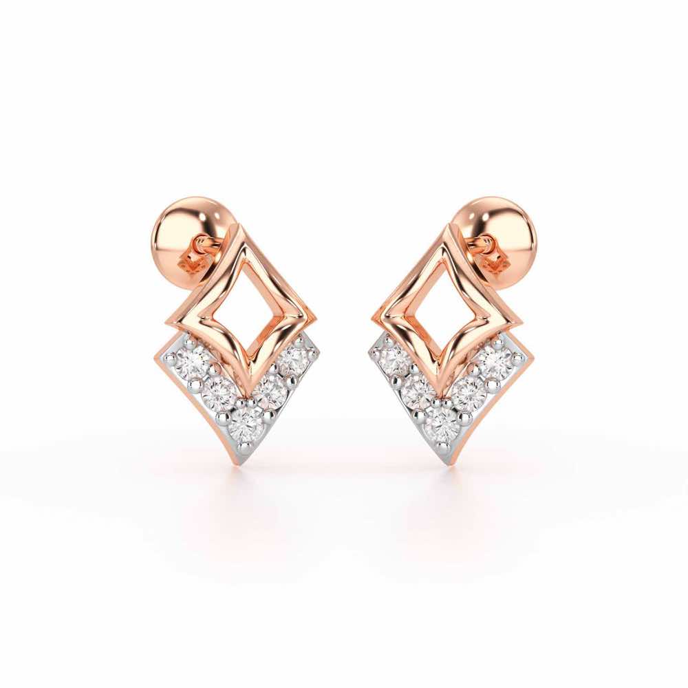 Celestial Stars Silver Earrings - Rose Gold - Image 1