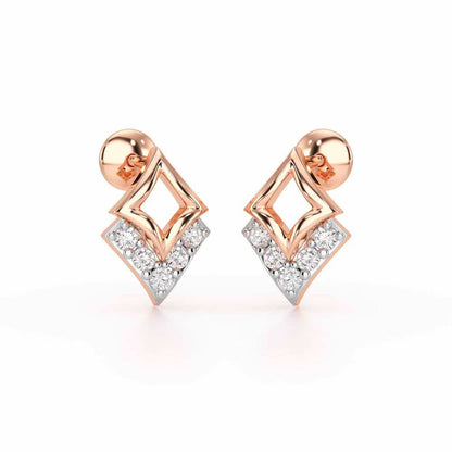 Celestial Stars Silver Earrings - Rose Gold - Image 1