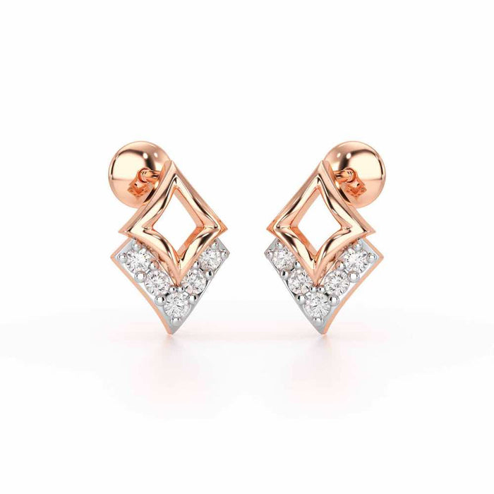 Celestial Stars Silver Earrings - Rose Gold - Image 1