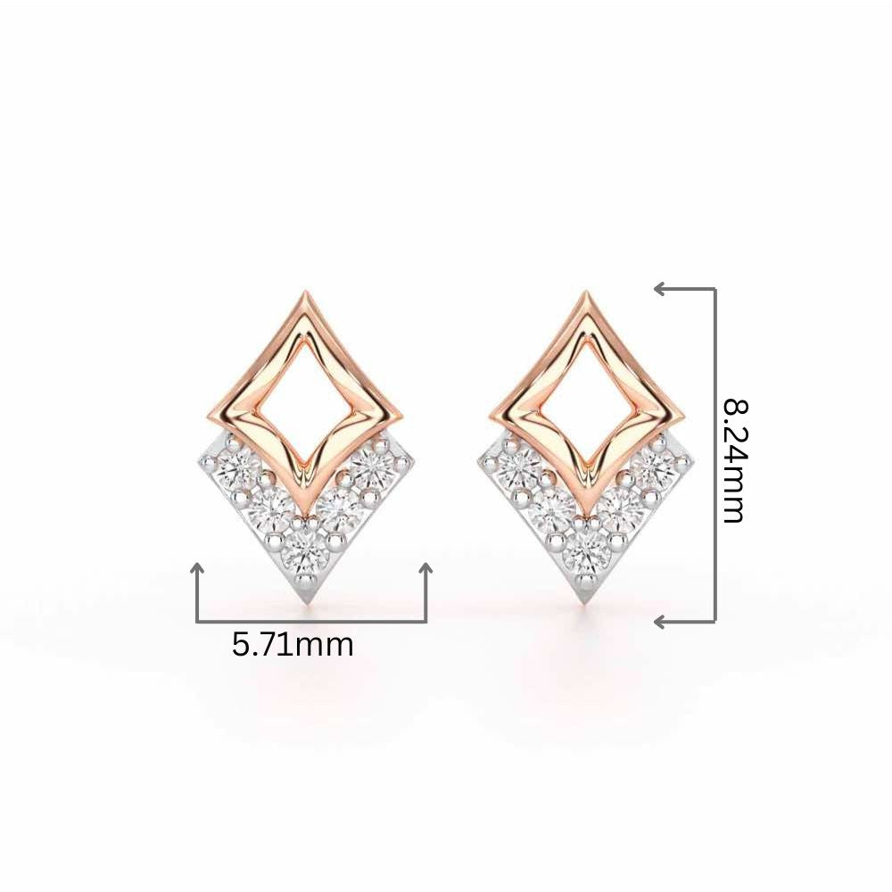 Celestial Stars Silver Earrings - Rose Gold - Image 2
