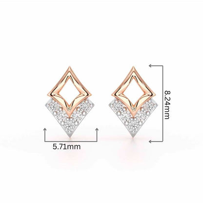 Celestial Stars Silver Earrings - Rose Gold - Image 2